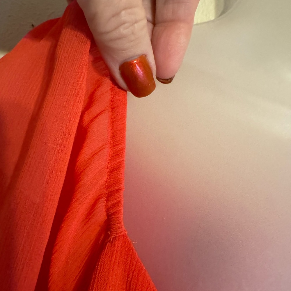 Lane Bryant Orange/Coral Layered  Blouse  PLUS:   18/20      #M - Picture 4 of 7